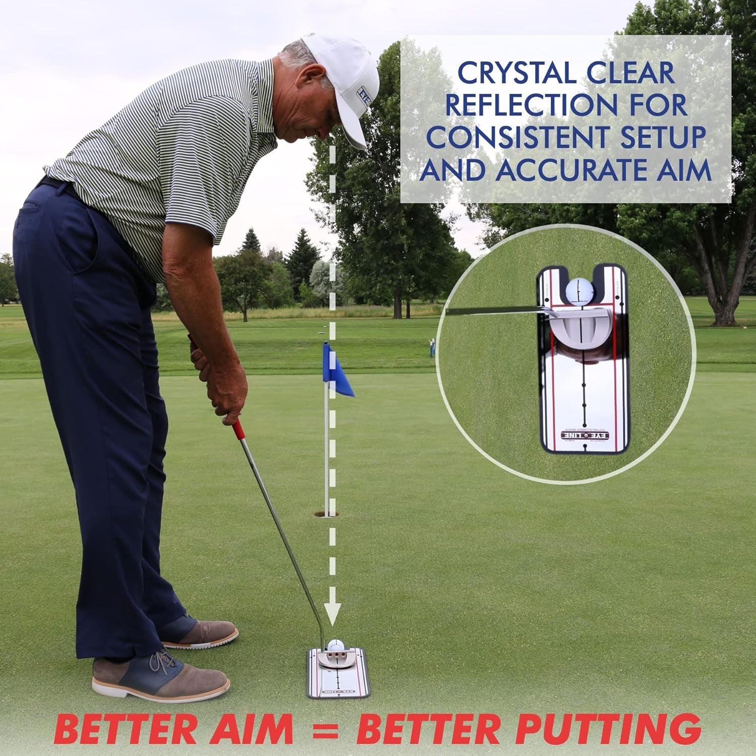 Putting Mirror Training Aid – Perfect for Alignment and Stroke Improvement Drills – Indoor and Outdoor Practice, Used by Tour Pros